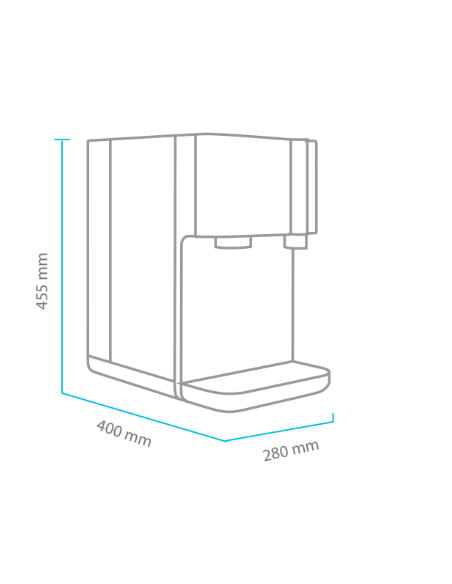 Fonte de osmose de mesa com gás UV | Columbia